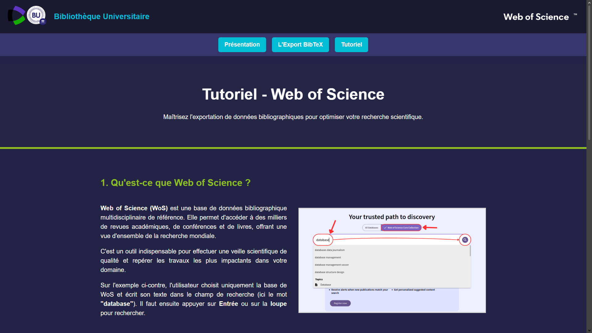 Tutoriel Web of Science